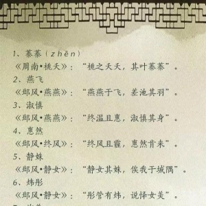 78个选自《诗经》的名字，端庄清雅、寓意美好