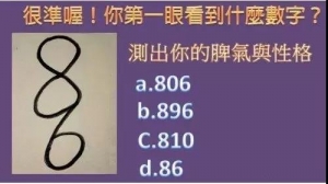 第一眼看到什么数字, 你就是什么人! 神准~