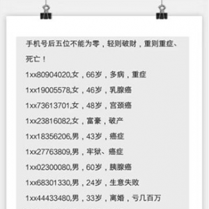 为什么手机号码后六位一定不能为0？
